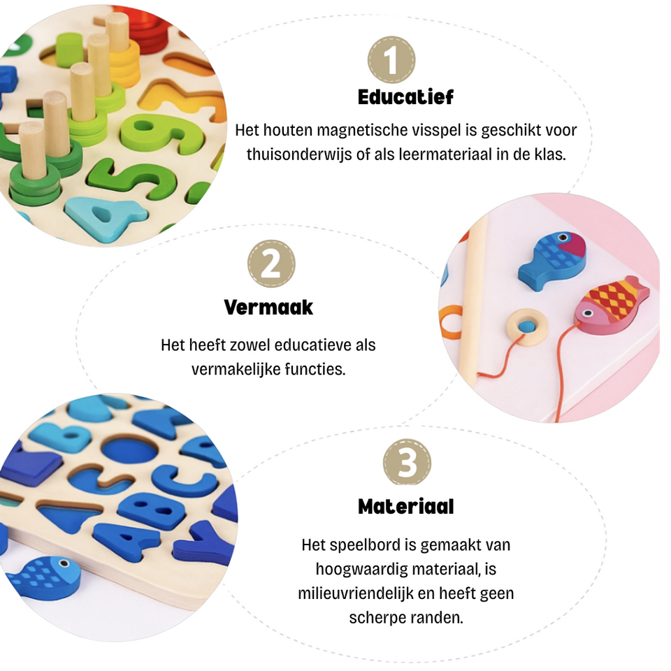 Woods™ | Ontwikkel de vaardigheden - Montessori houten speelbord