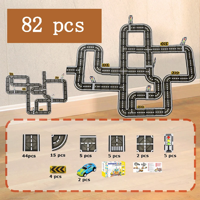 MagnetoTrack – Creatief & Speels – Magnetische tegels Autoset