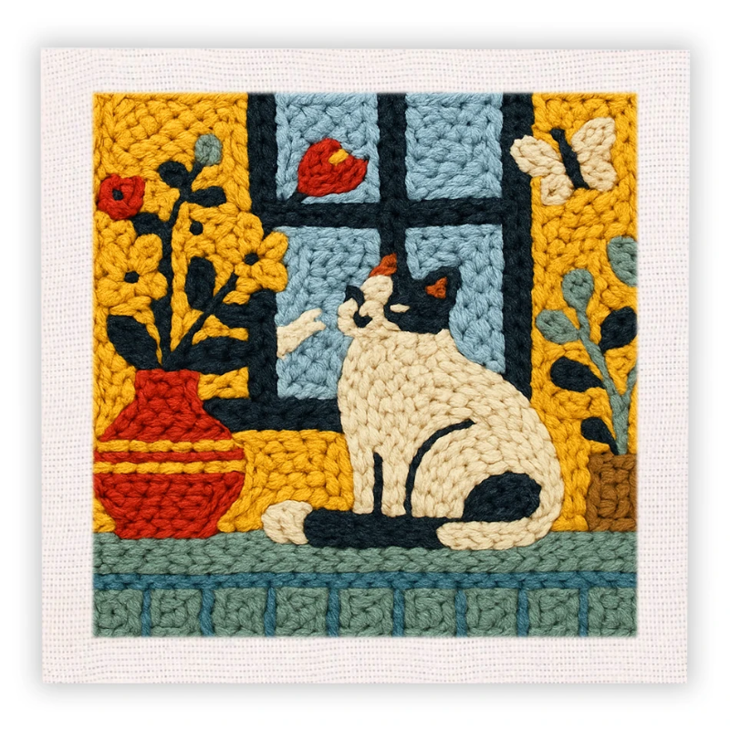 ThreadArt – Handgemaakt & Kleurrijk – Dieren Borduurset