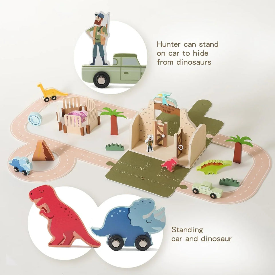 Woods™ - Prehistorisch Plezier - Houten Dino Park Set