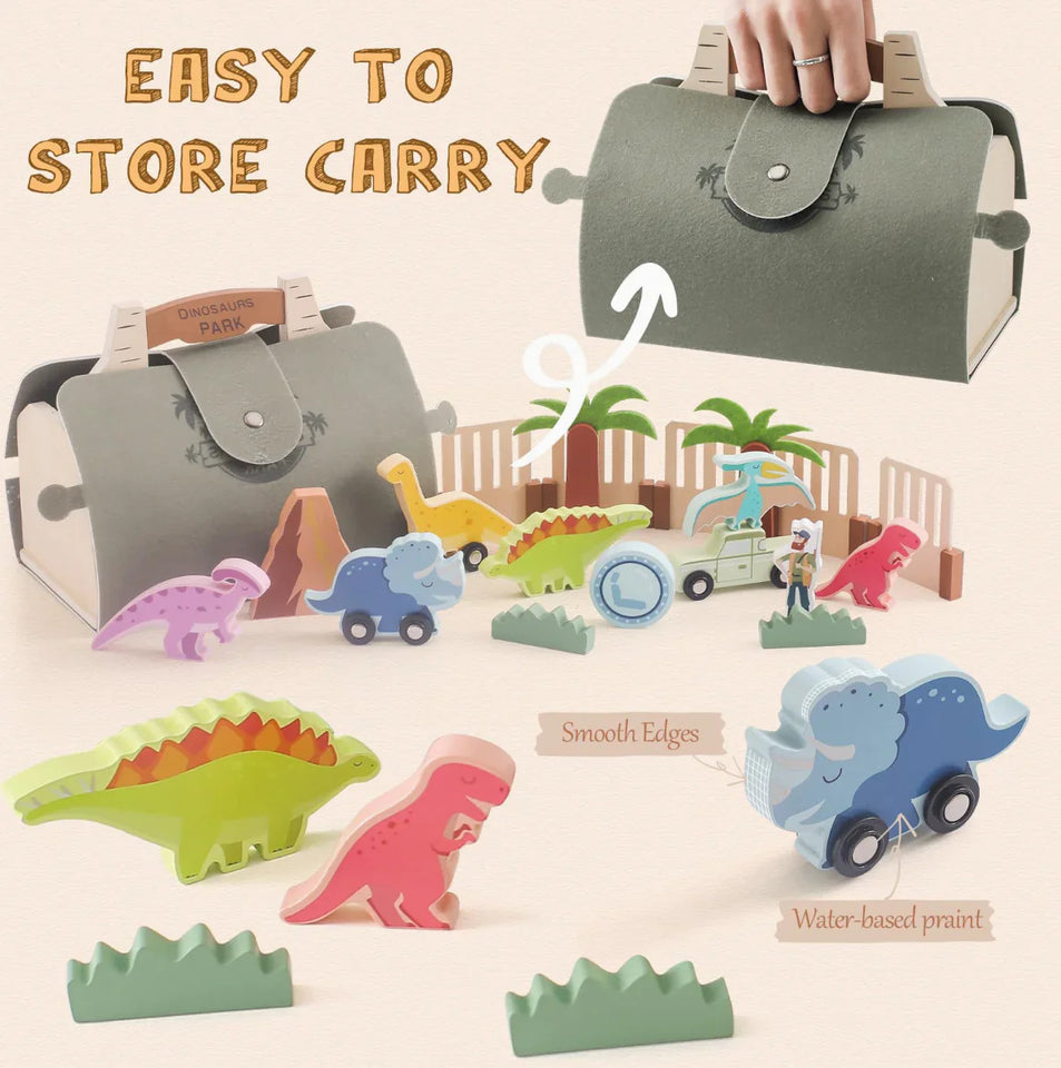Woods™ - Prehistorisch Plezier - Houten Dino Park Set
