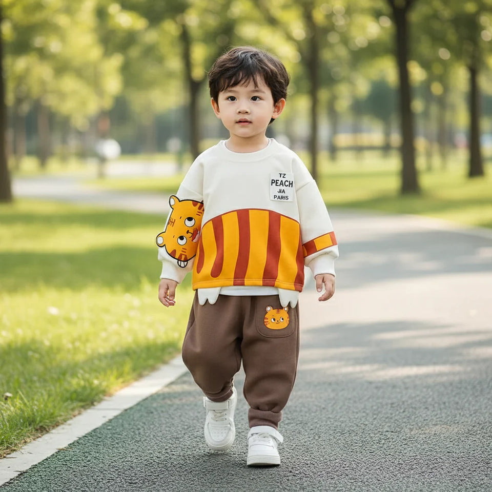Mini Fashion™ - Warm & Zacht – Tweedelige Kinder Kleding Set