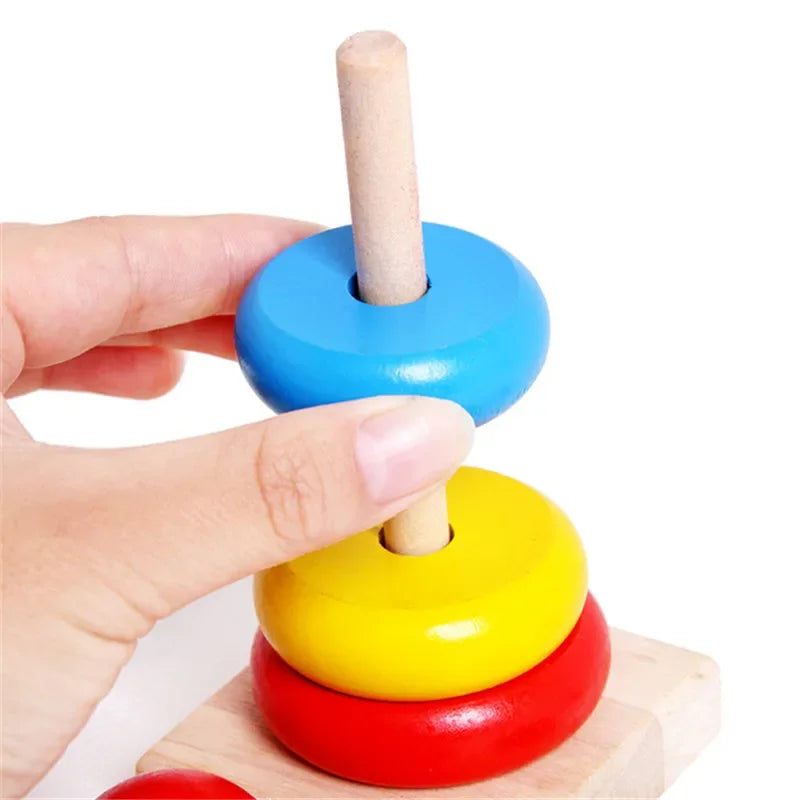 Rainbow Stacker™ – Kleurrijke Torenpret – Houten Satpeltoren
