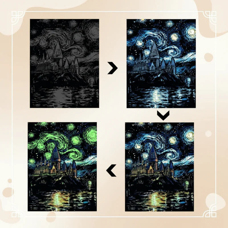 GlowArt – Glow-in-the-dark – Kraskaarten Set