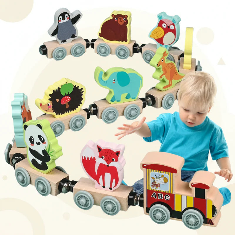 MagniZoo – Schattig & Hout – Magnetisch Dieren Treintje