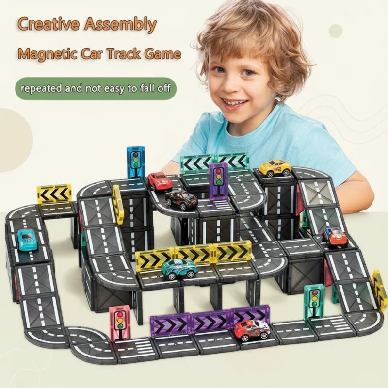 MagnetoTrack – Creatief & Speels – Magnetische tegels Autoset