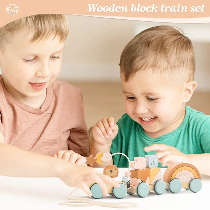 Lunar Train™ - Droomtreintje - Houten Stapelspeelgoed