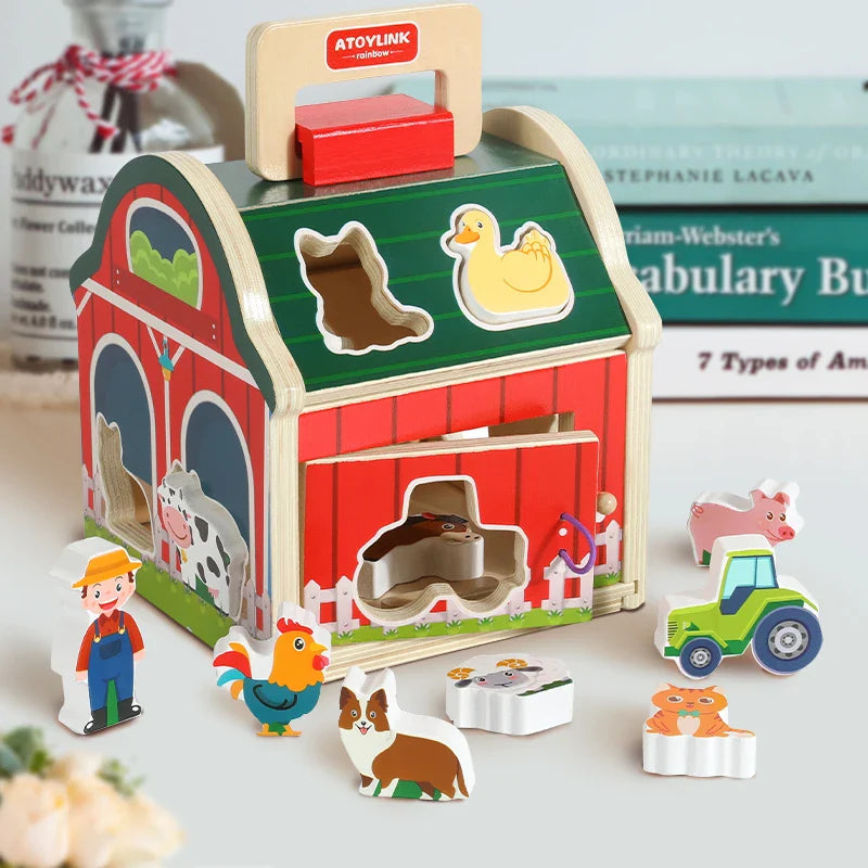 Farm Sort™ – Kleur & Vormplezier – Houten Boerderij Sorteerspel