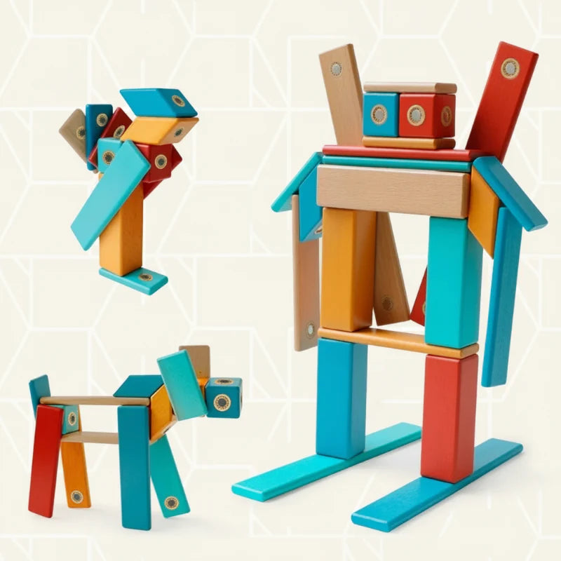 MagPlayer – Creatief & Motorisch – DIY Houten Magnetische Bouwblokken