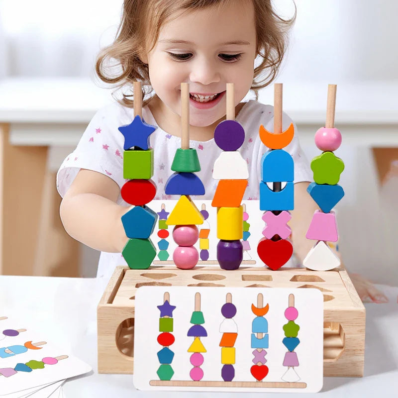 Woods™ - Stimuleer Creativiteit & Verbeter Vaardigheden - Kleurrijke Montessori Puzzelset