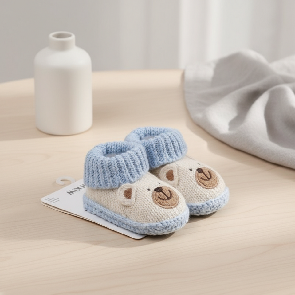Mini Fashion – Gebreide Baby Sloffen (3-6 maanden)