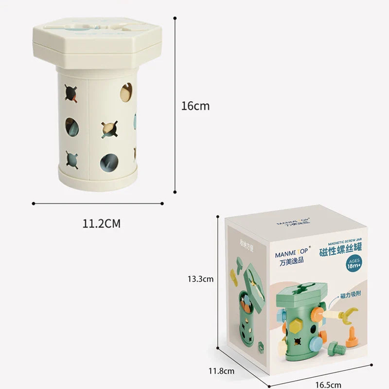 Magnet Toys™ - Creativiteit & Motoriek - Montessori Schuif- en Schroefplezier