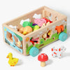 Woods™  - Vormpret in een wagen - Dieren en Groente puzzel