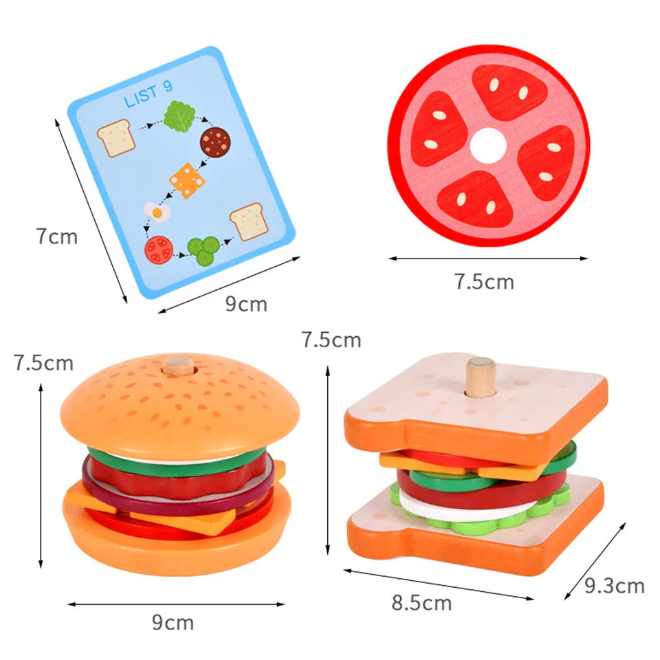 Woods™ - Smakelijk Stapelen - Sandwich Bouwspeelgoed