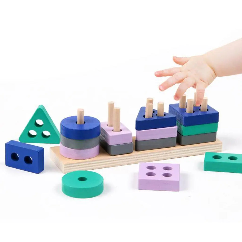Woods™ – Blokkenpret Stapelen – Geometrische blokken