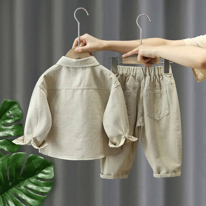 Mini Fashion™ - Zacht & Comfortabel - 2-Delige Denim Herfstset