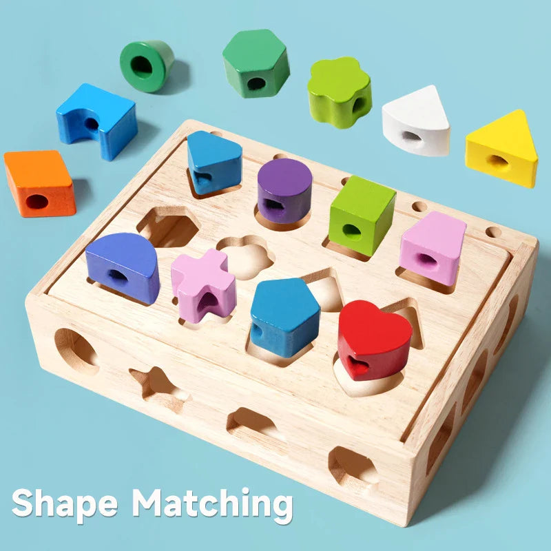Woods™ - Stimuleer Creativiteit & Verbeter Vaardigheden - Kleurrijke Montessori Puzzelset