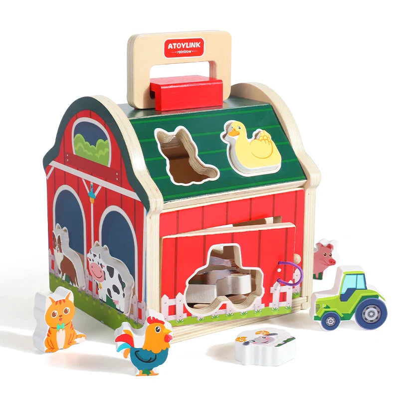 Farm Sort™ – Kleur & Vormplezier – Houten Boerderij Sorteerspel