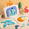 Animal Puzzle™ – Ontdek & Leer – Cartoon Houten Puzzel