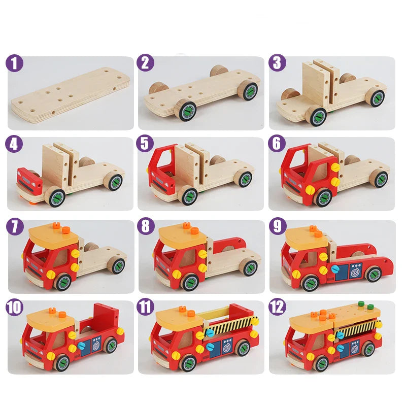 Woods™ - Fijne Motoriek & Coördinatie - Speelgoed Constructie Voertuig