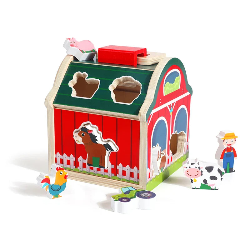 Farm Sort™ – Kleur & Vormplezier – Houten Boerderij Sorteerspel