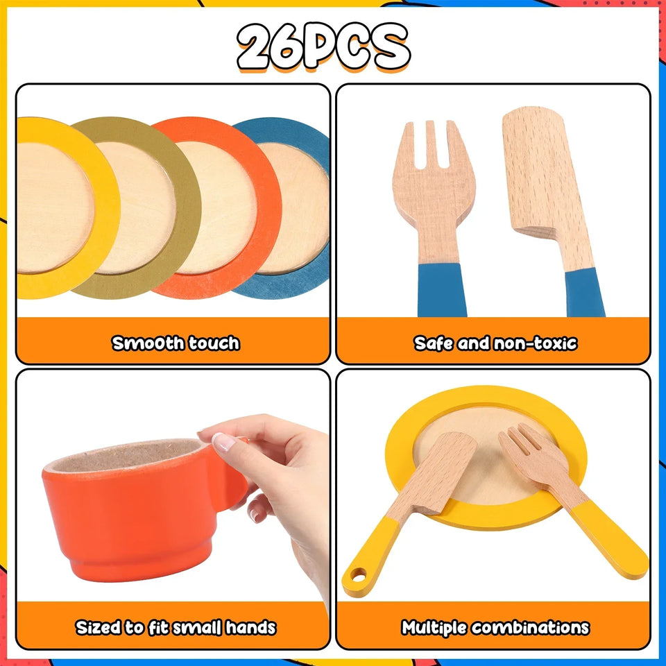 Woods™ - Creatief & Leerzaam - Houten Keuken Speelset Kind