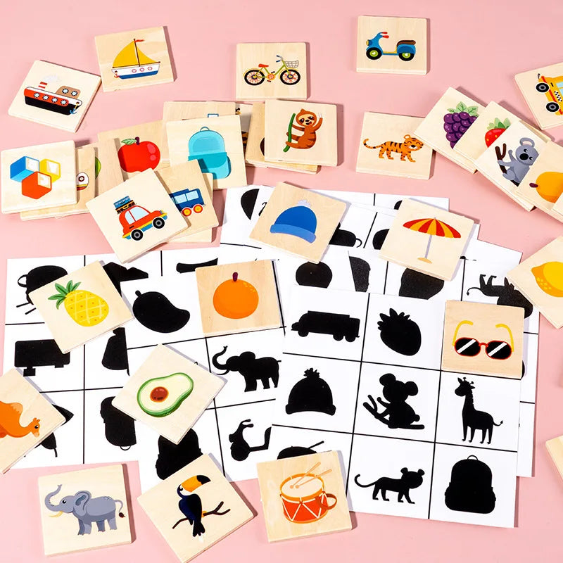 Shape Match Puzzle™ – Zoek de Schaduw – Houten Sorteer Puzzel
