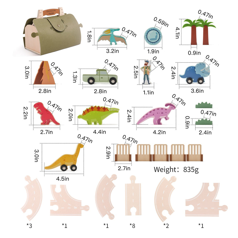 Woods™ - Prehistorisch Plezier - Houten Dino Park Set