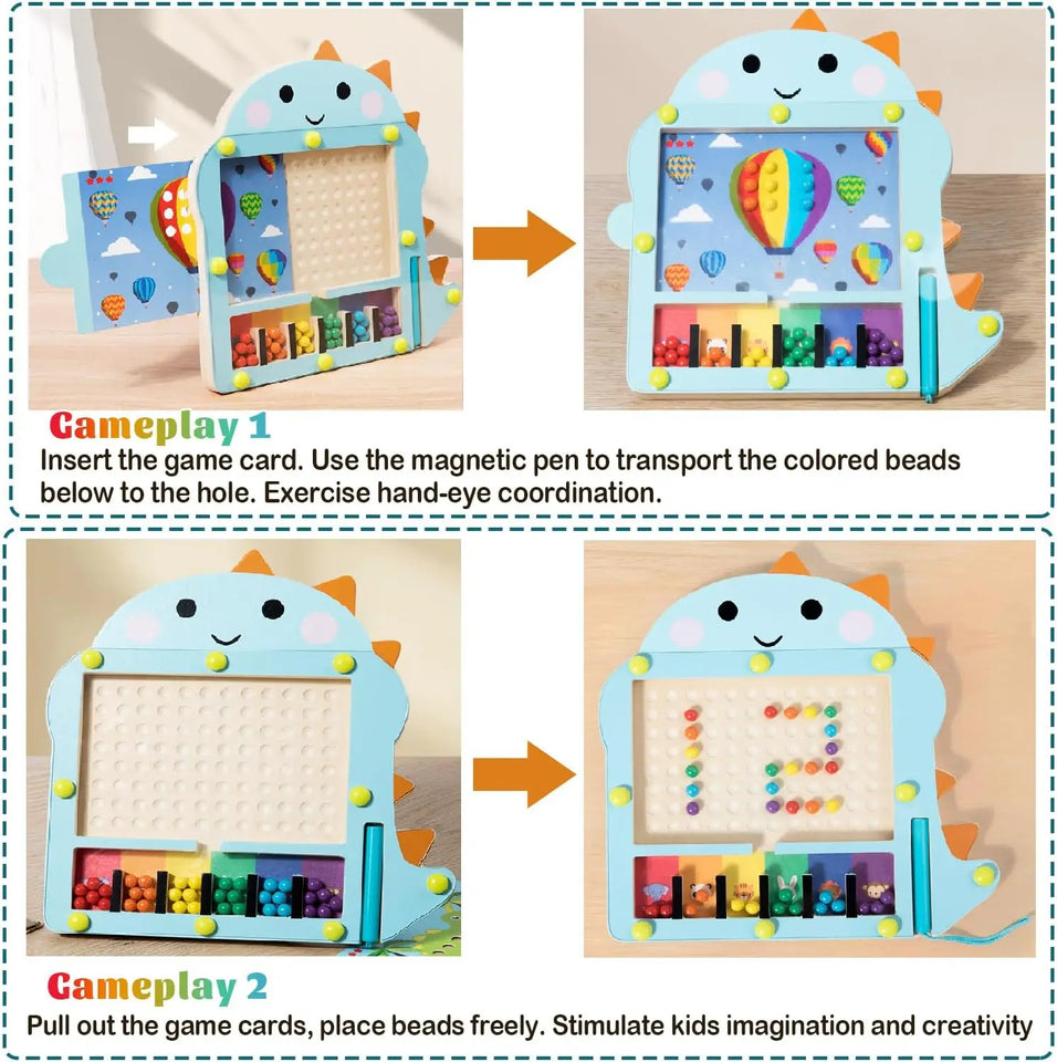 Bead Puzzle™ – Doolhofplezier Sorteren – Houten Magnetische Ballen Puzzel