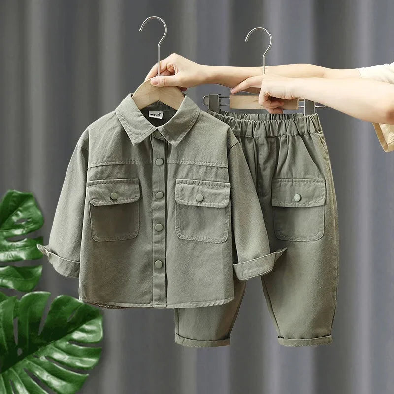 Mini Fashion™ - Zacht & Comfortabel - 2-Delige Denim Herfstset