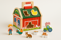 Farm Sort™ – Kleur & Vormplezier – Houten Boerderij Sorteerspel